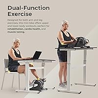 Vista 2 de Sunny Health & Fitness Ejercitador de Pedal de Doble Función Bajo el Escritorio, Mini Bicicleta de Cardio Portátil para Interiores en Casa, Ciclo