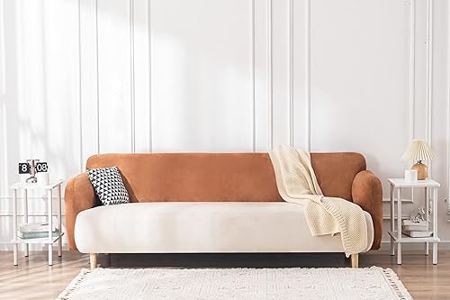 Miniatura 9 de Apicizon Mesa auxiliar de 2 niveles, mesa auxiliar pequeña con patas de madera maciza, mesita de noche bohemia con estante de almacenamiento, mesita