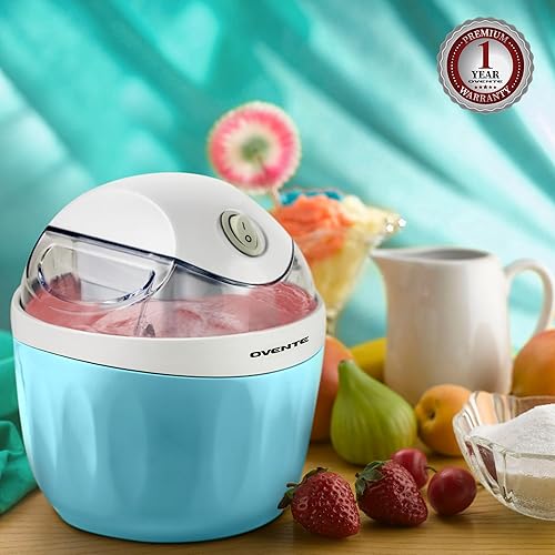 Miniatura 8 de OVENTE Máquina eléctrica de helados con tapa de fácil bloqueo, cuenco congelador de 1 cuarto de galón para yogur congelado saludable y casero,