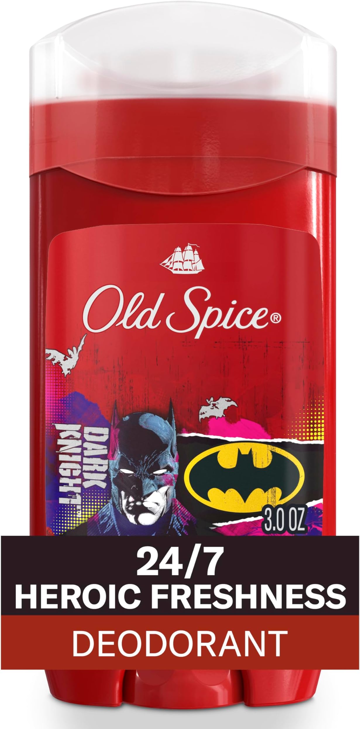 Aluminum Free Deodorant for Men, 24/7 Freshness & Lasting Scent, Long Lasting Odor Protection, Smell Like a Hero, Batman, Black Cherry and Nightfall Scent, 3.0 oz