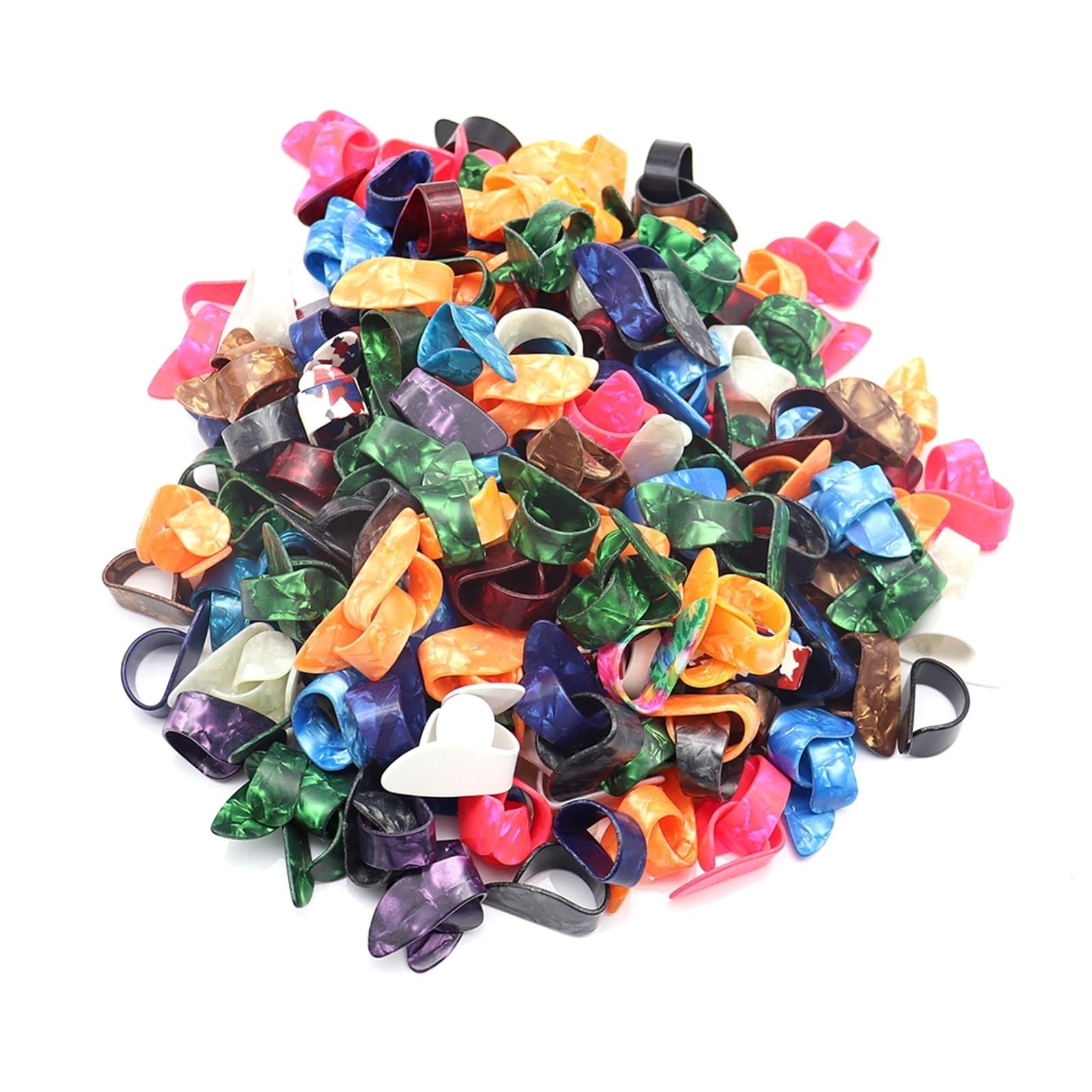 50 szt./100 szt. Celuloidowe kostki do gitary na kciuk Kostki do kciuka Kostki do kciuka Płaskie kostki do kciuka Kolor losowy(100pcs Color Random)