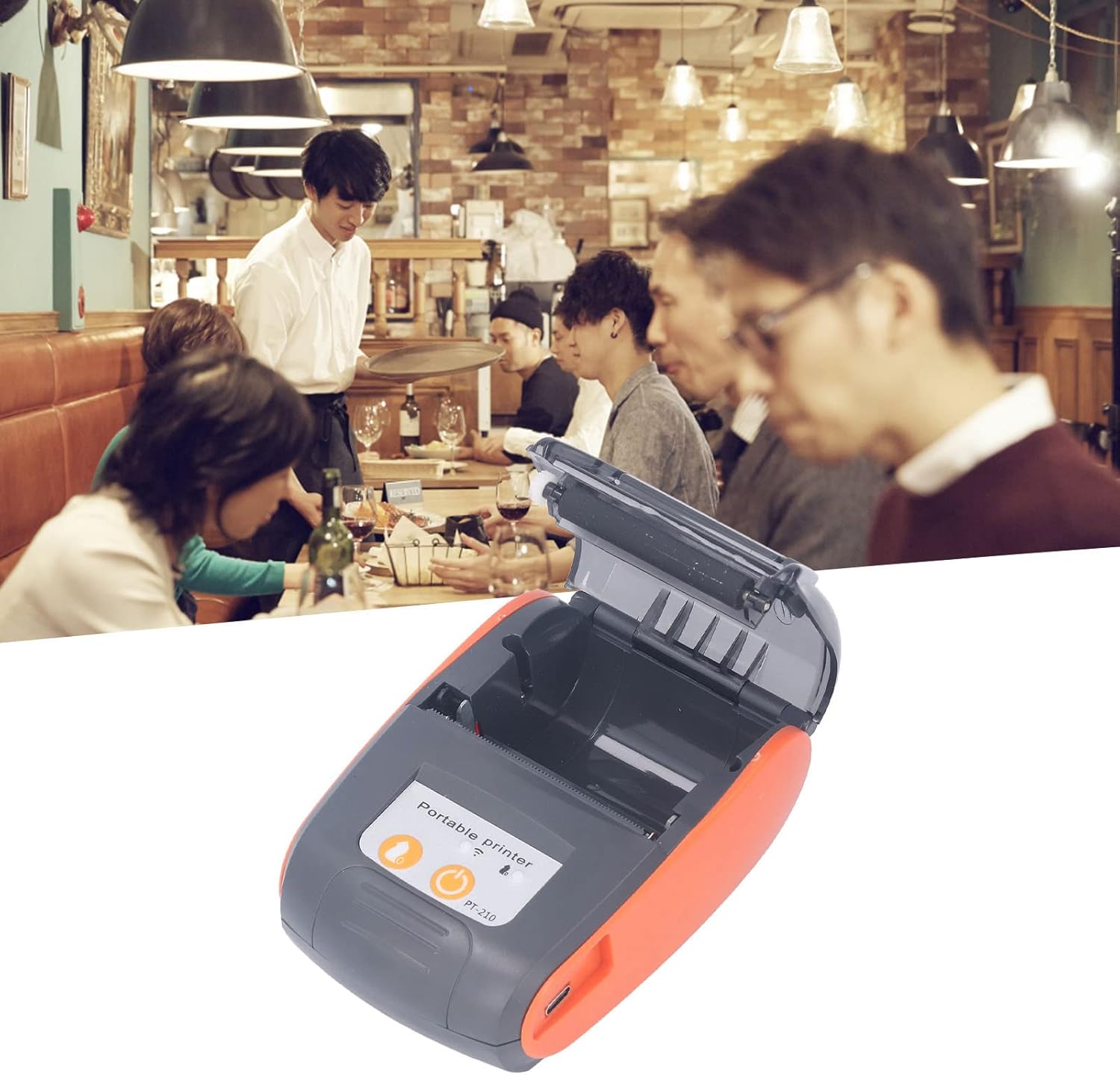 Pomya Thermal Receipt Printer, Mini Pocket Bluetooth Printer for iOS Android and 58mm for Quiet Fast Printing Bill Receipt Label Ticket Printing Machine (with Storage - Image 5