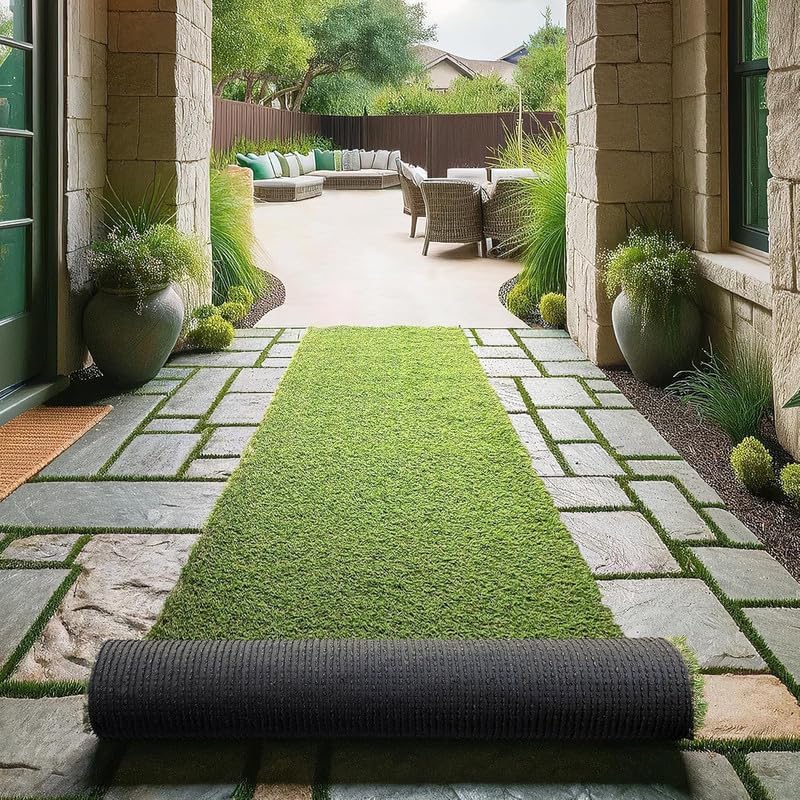 35 MM High Density Artificial Grass Mat, 3.3 x 15 Feet, (Green 3 Tone) – Ideal for Balcony, Terrace, Roof, Lawn, Doorway – Durable, Low-Maintenance, Lush and Realistic