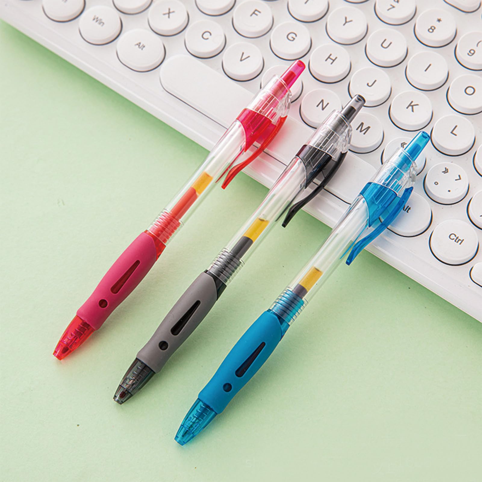 MOZXIRZ Gelschreiber mit roter Tinte, 0,5 mm, glattes Schreiben, für Mädchen, Jungen, Damen, Herren, Büro, Schulbedarf, Rot, 6 Stück