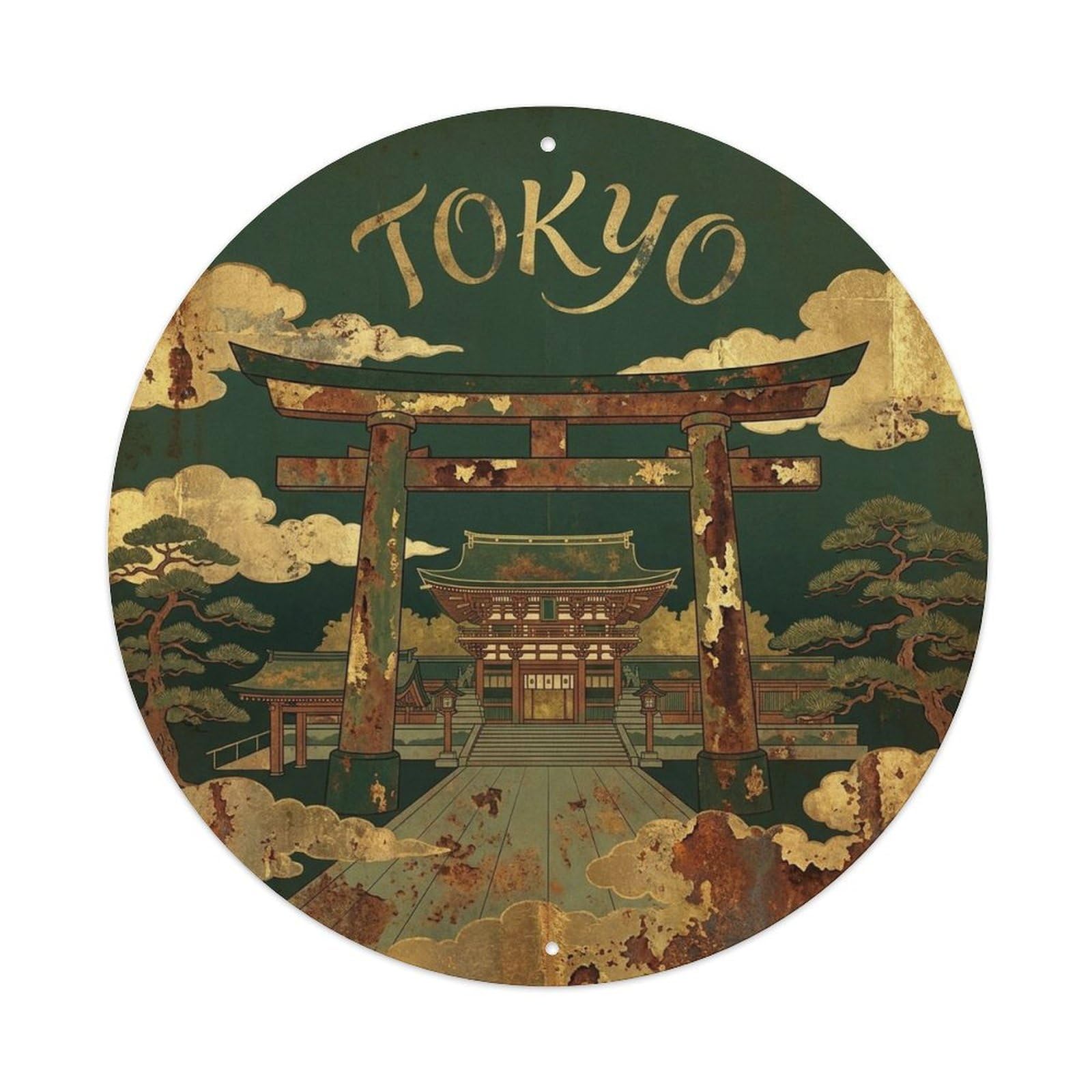 Tokyo Japan Urban Travel Heritage Retro Landmark Metal Tin Sign