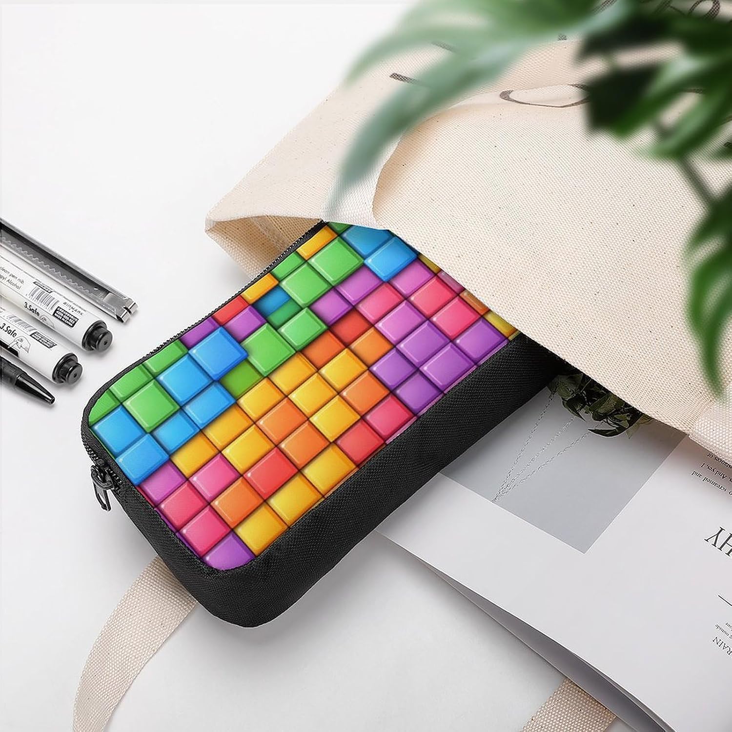 Colorful Brick Travel Cosmetic Bag Makeup Bag image 3