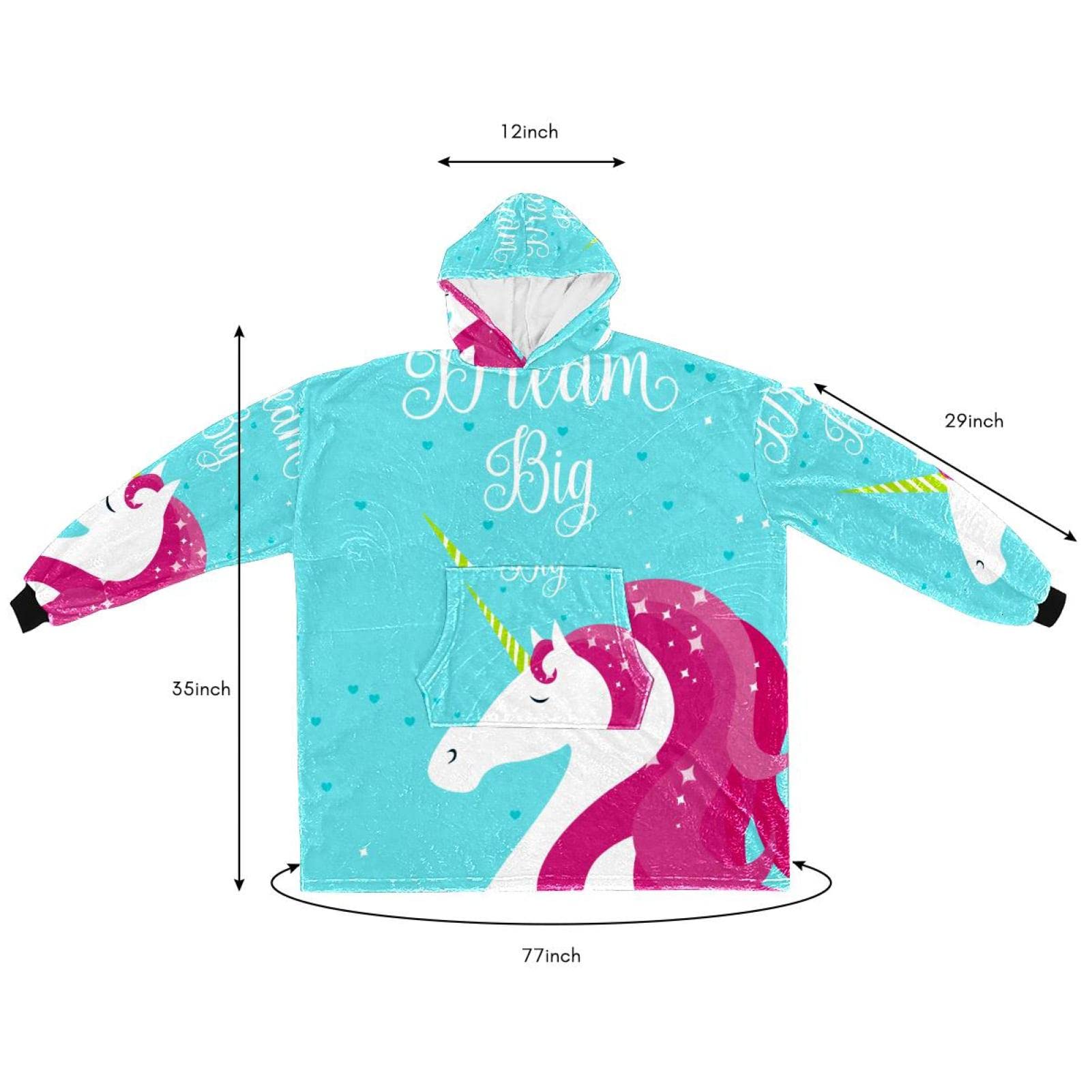 Sweat à Capuche Homme Licorne Bleu – Taille L, Graphique, Coton, Excellent état