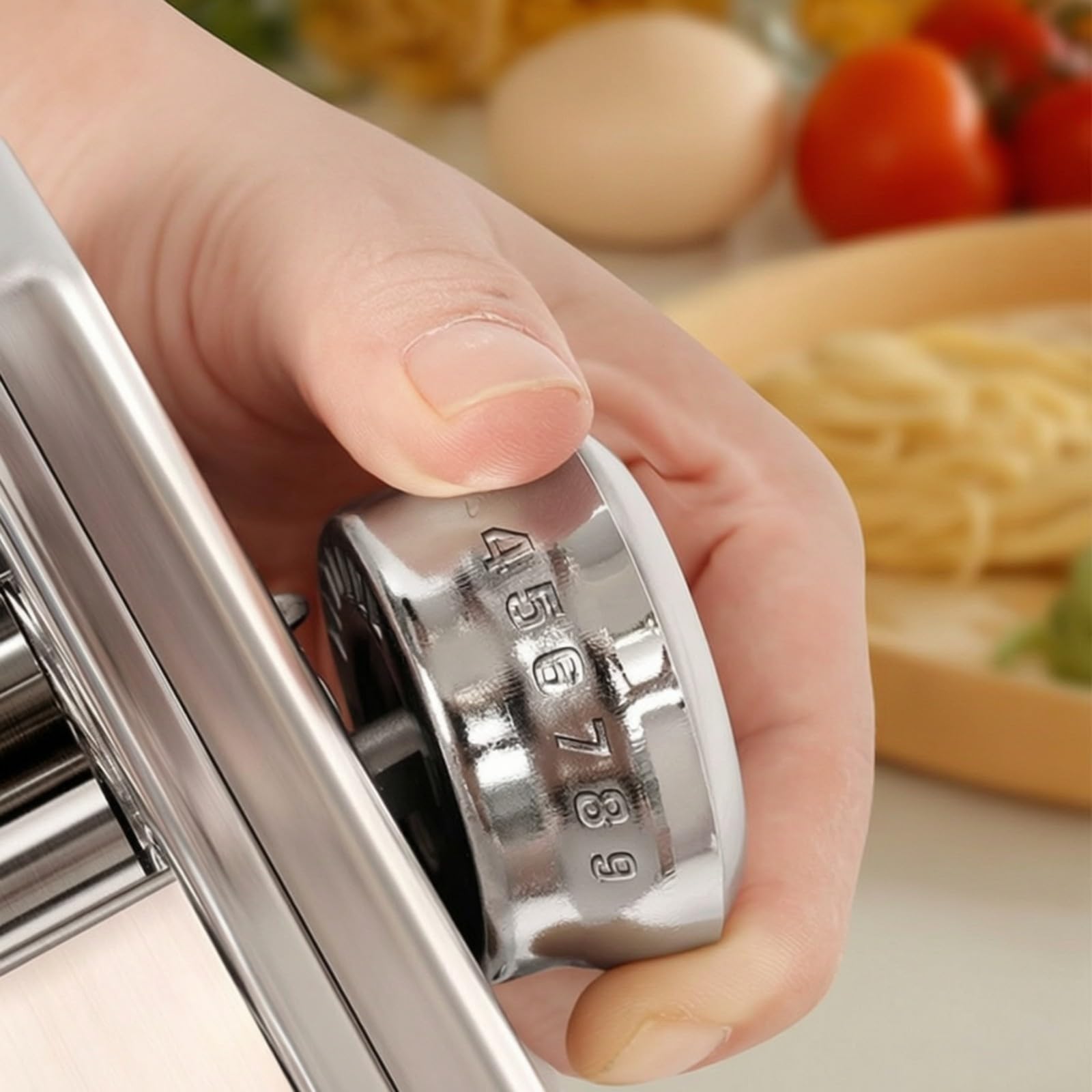 Máquina Pasta Manual Compacta, Mango Naranja