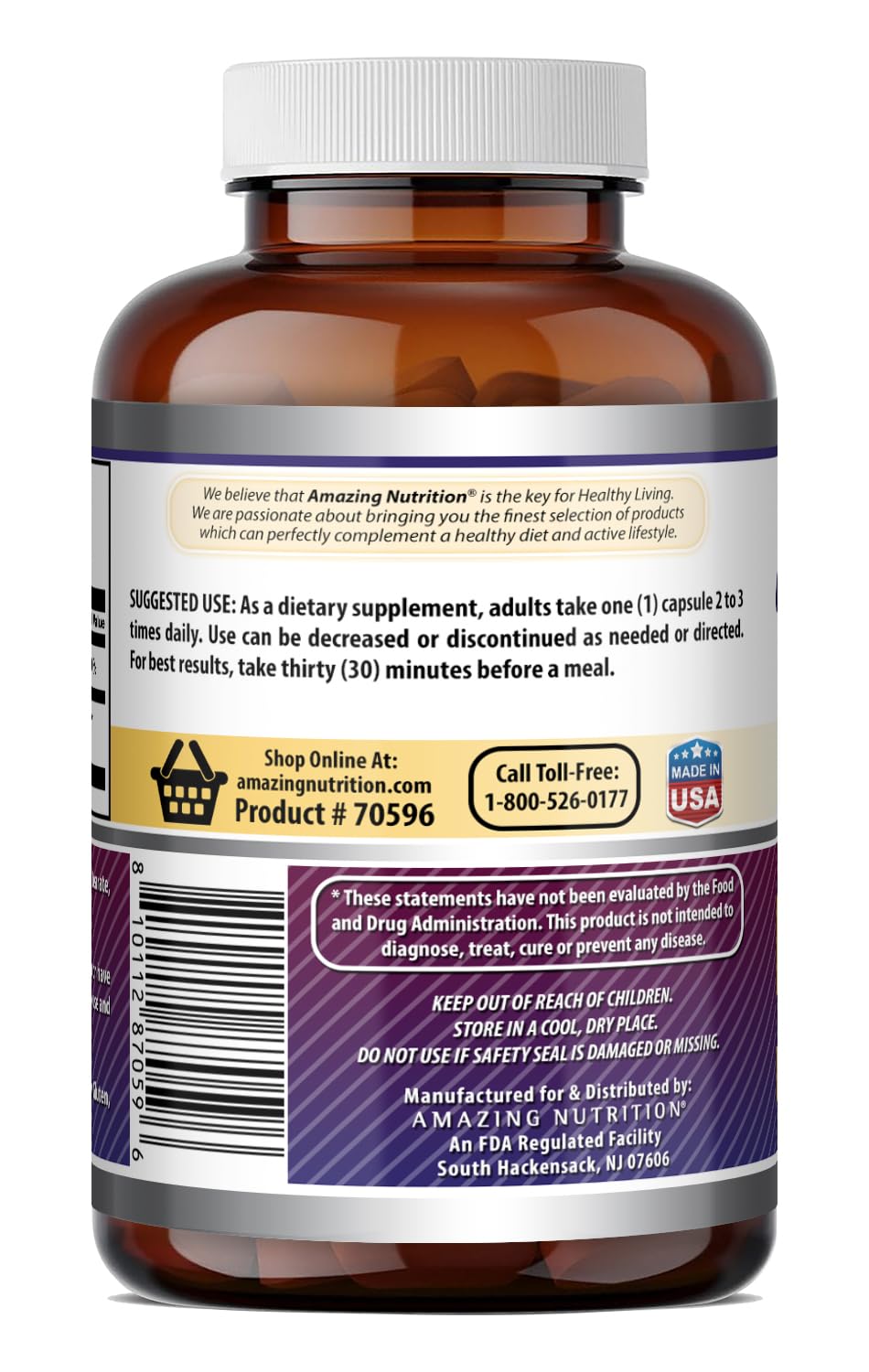 Amazing Formulas DLPA Supplement | DL-Phenylalanine | 1000 Mg | Capsules | Gluten-Free | Made in USA (180 Count) — Amazon image 3