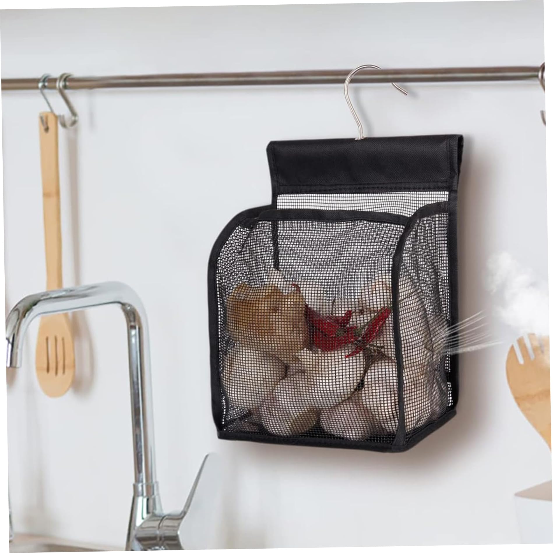 Cesta de ducha de malla de 19 x 10 x 23 cm, bolsa colgante con ganchos, perfecta para viajes, gimnasios, dormitorios y baños, solución de almacenamiento ligera de secado rápido