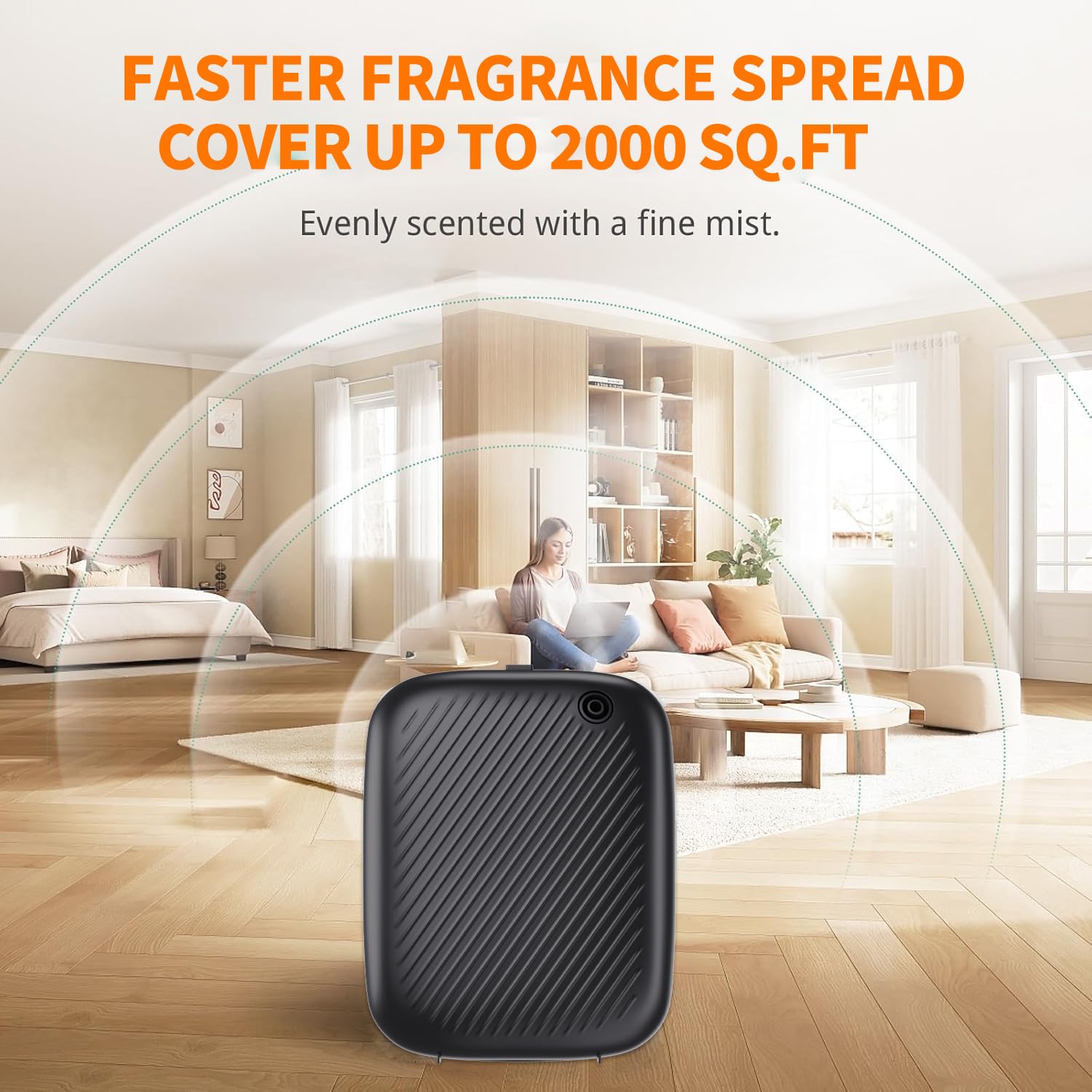 Smart Scent Air Machine Pro para el hogar, difusor de aceite esencial sin agua, difusor de aroma con tecnología de aire frío de 400 ml para habitaciones grandes y uso comercial, cubre hasta 2000 pies