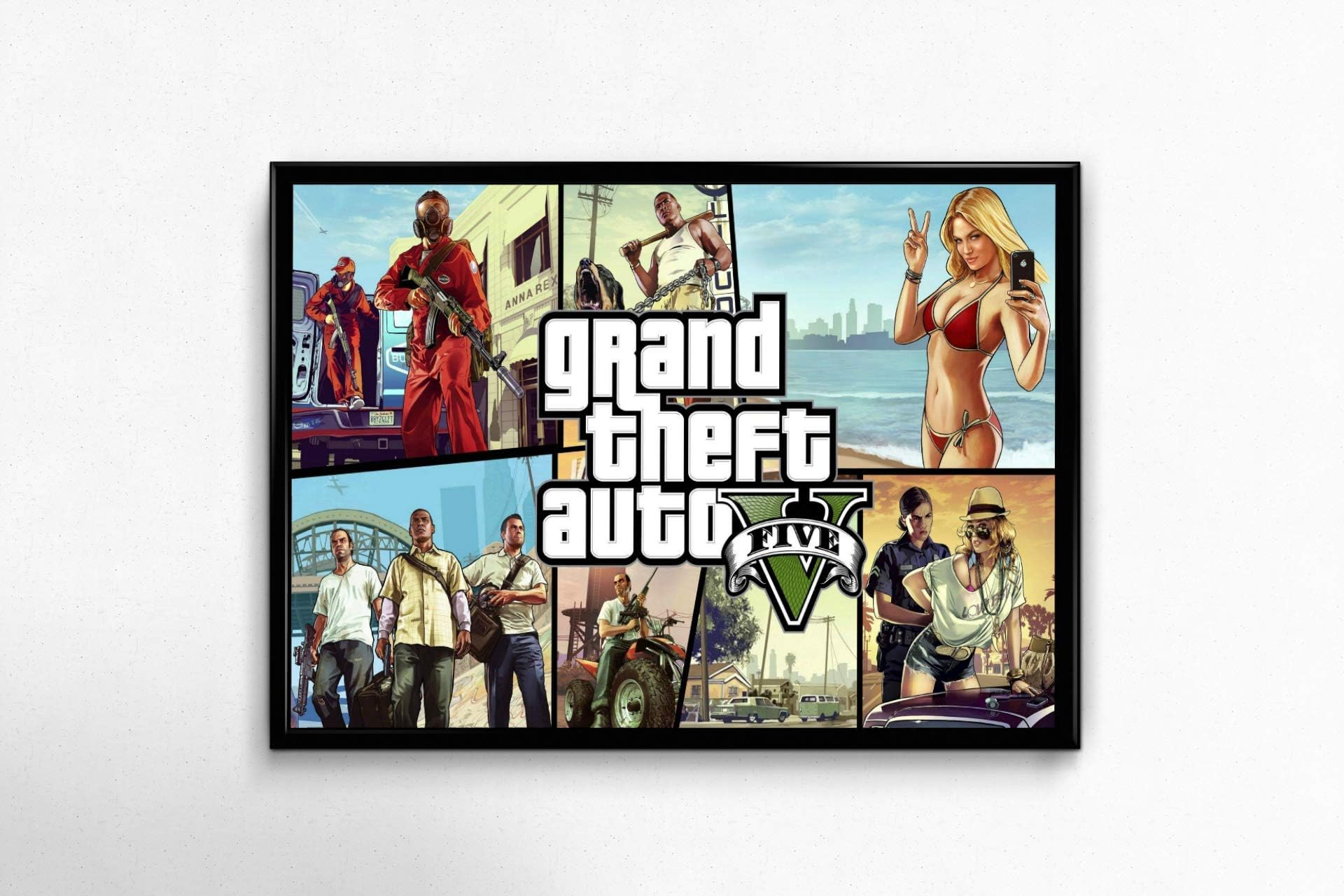 GTA Five Limited Poster Artwork - Professional Wall Art Merchandise (More (8x10)