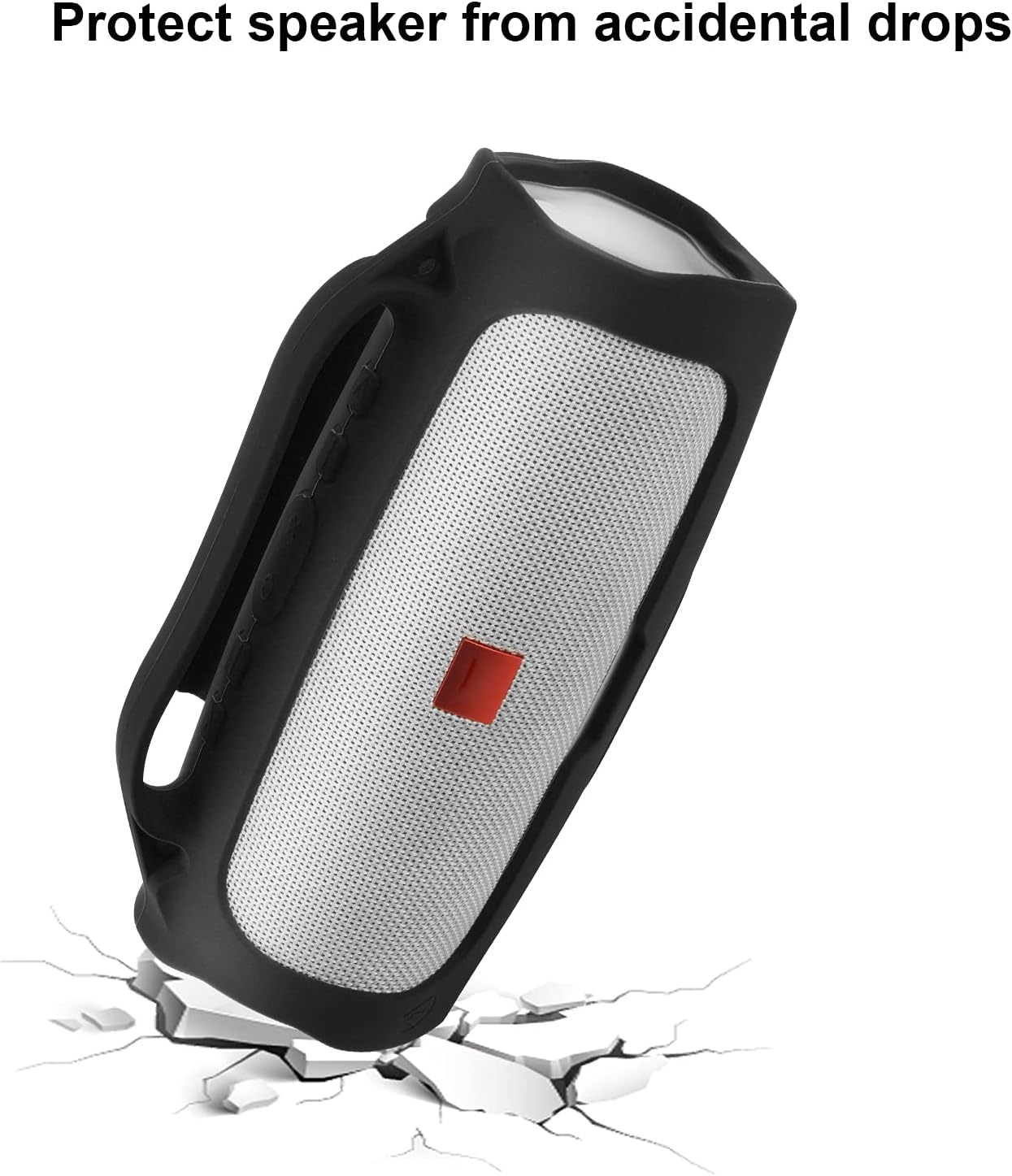 TXEsign Silicone Case for JBL Charge 4 Portable Waterproof Speaker, Travel Carrying Case Protective Pouch Cover with Handle Adjustable Shoulder Strap and Phone Holder Stand (Black) - Image 7