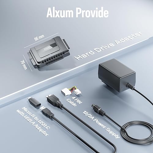 Miniatura 7 de Adaptador SATA a USB 3.0 - Lector de disco duro externo convertidor de recuperación para unidad óptica universal de 2.5 pulgadas y 3.5 pulgadas HDD