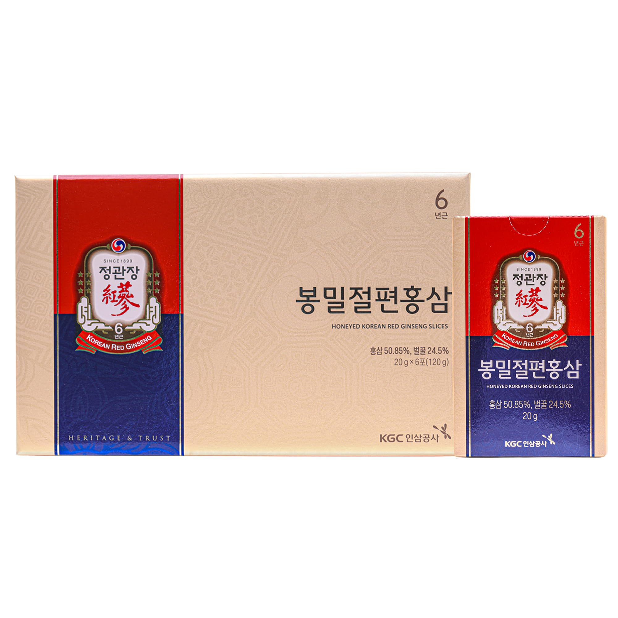 Honeyed Korean Red Ginseng Slices, Boost Natural Energy, Performance and Immunity - 6 Pack