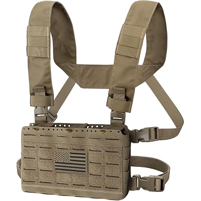 WYNEX Tactical Pouches Chest Pack Modular with Triple Magazine Insert, Molle Chest Rig Carrier