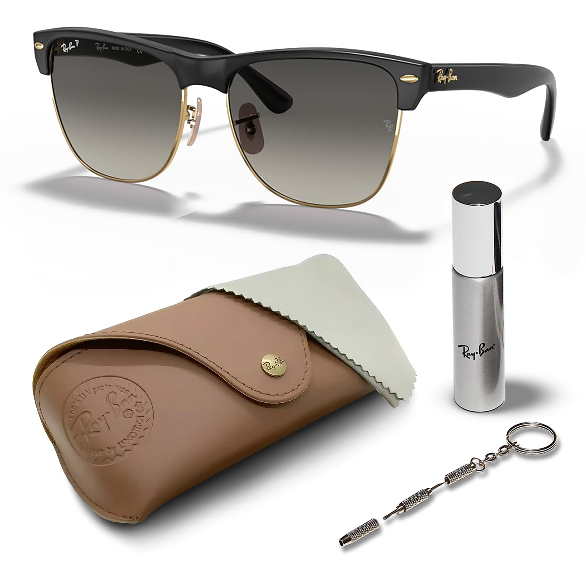 Ray-Ban RB4175 CLUBMASTER OVERSIZED Square Shaped Sunglasses for Men & Women with Official RAYBAN Eyewear Kit