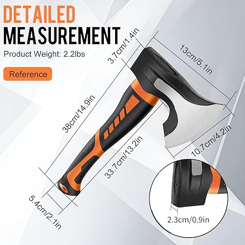 Miniatura 6 de Mazo Divisor de Madera de 15" - 2.5 lb. Mazo Divisor, Hacha de Campamento para Leña, Mango Antideslizante que Absorbe Impactos - Hacha Divisora