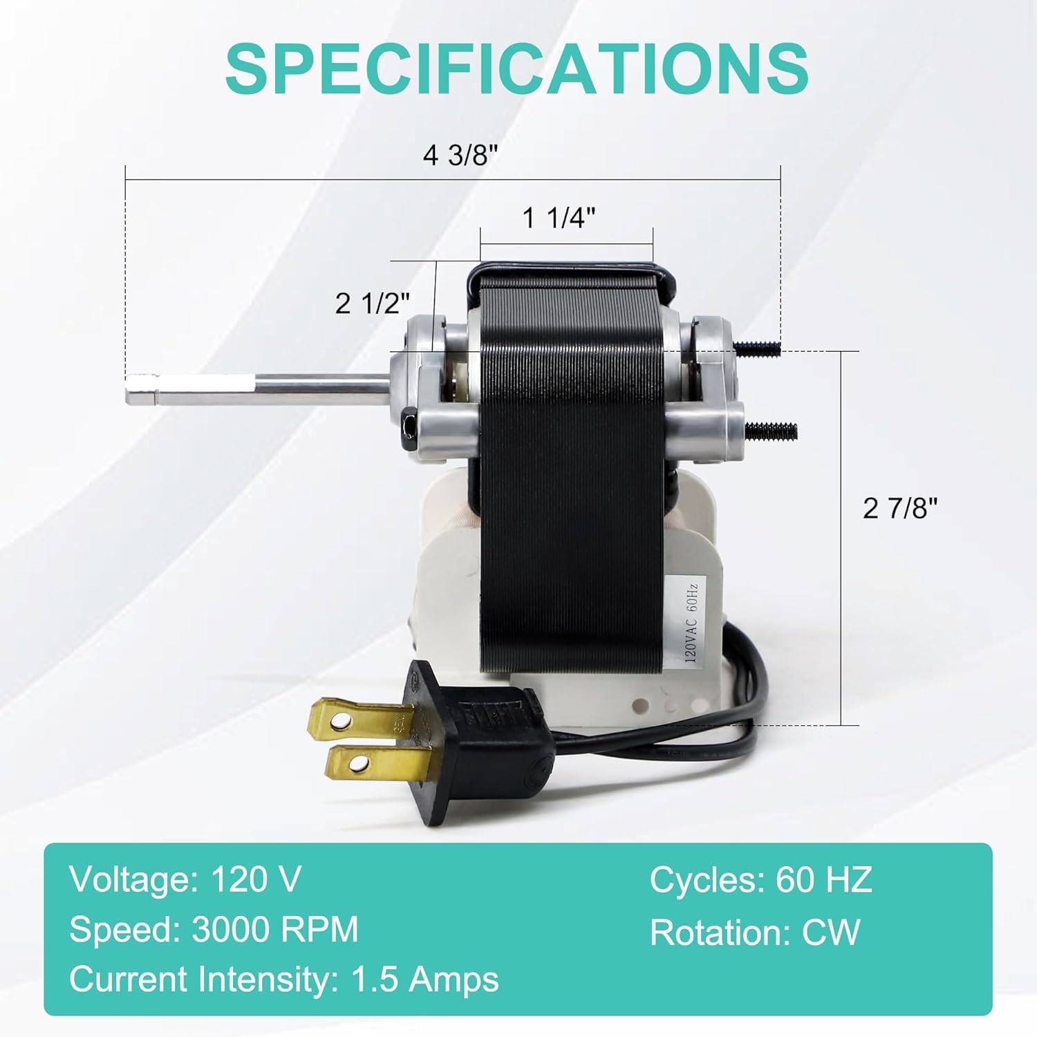 S99080180 Exhaust Fan Motor for Broan Nutone 509, 509S, 509S-C, 509-C, 509-A, 509S-B, 509MG-A, 509MG Ventilation Fan Replacement Motor
