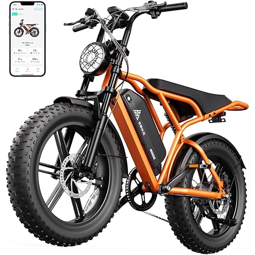 TST Electric Bike for Adults 1500W Peak 20" Fat Tire All-Terrain E-Bike 60/110 Miles 28 MPH Electric Dirt Bike - 48V 15/25 AH Battery Tested to UL 2849 Powered Electric Bicycle
