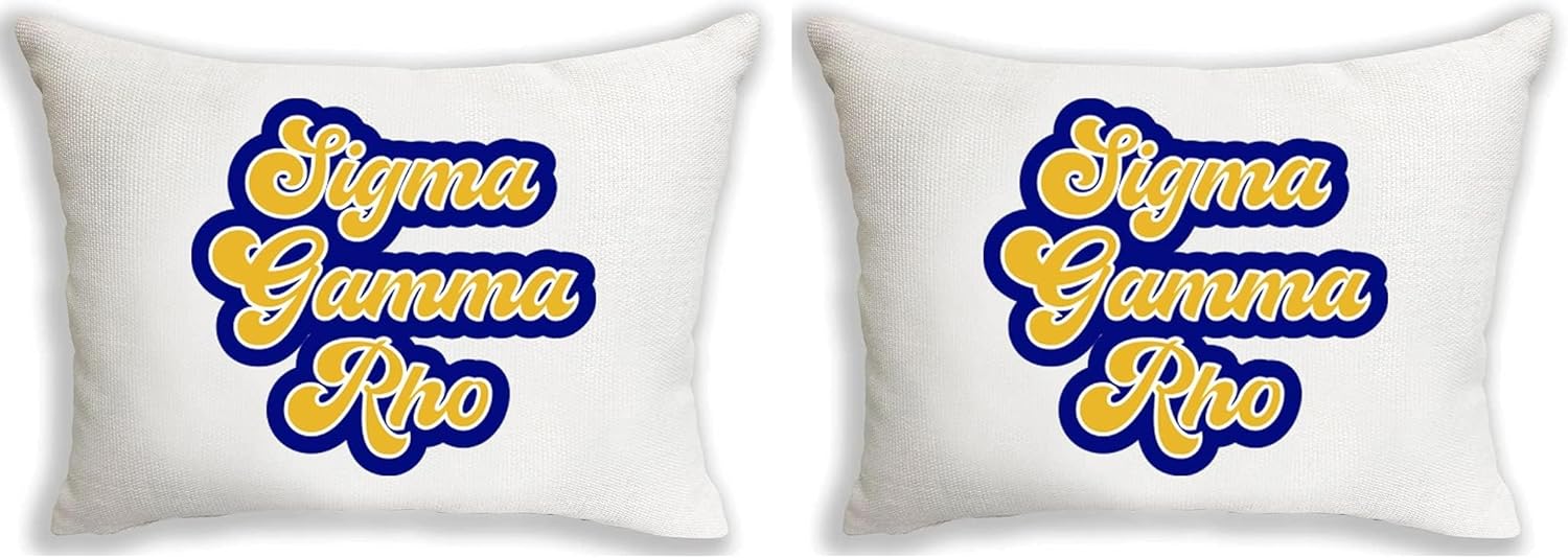 Sorority Shop - SGR Pillow - Sigma Gamma Rho Decorative Pillow with Retro Design – Sorority Gift (Pack of 2)