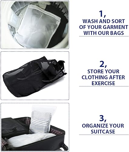 Miniatura 8 de TENRAI Delicates - Bolsas de lavandería de malla fina para ropa interior, lencería, brasier, pantimedias, calcetines, uso de cremallera YKK, tiene