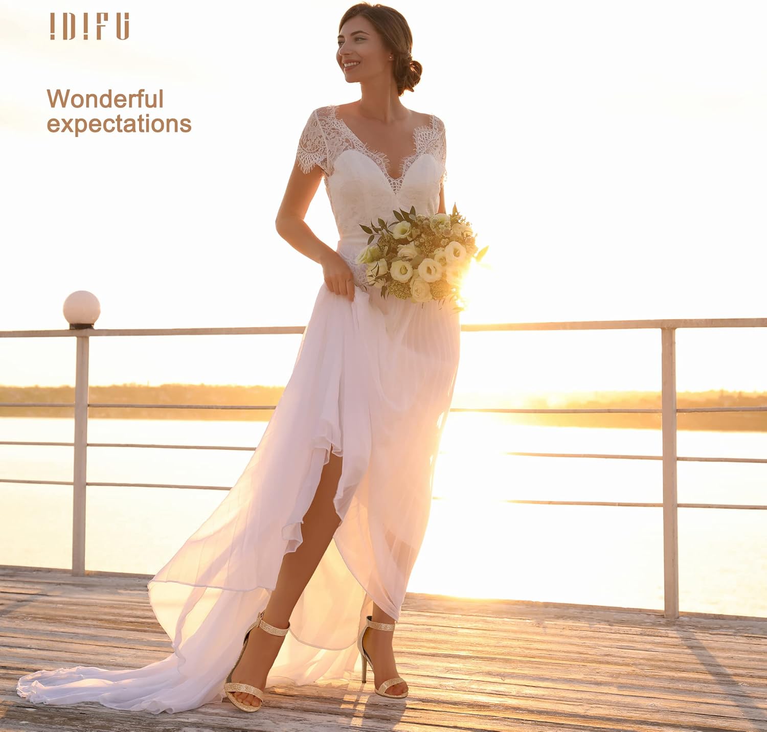 IDIFU Women's High Heels for Women Dressy Stiletto Heels Open Toe Heels Ankle Strap Heeled Sandals for Women on Wedding Party Homecoming - Image 3