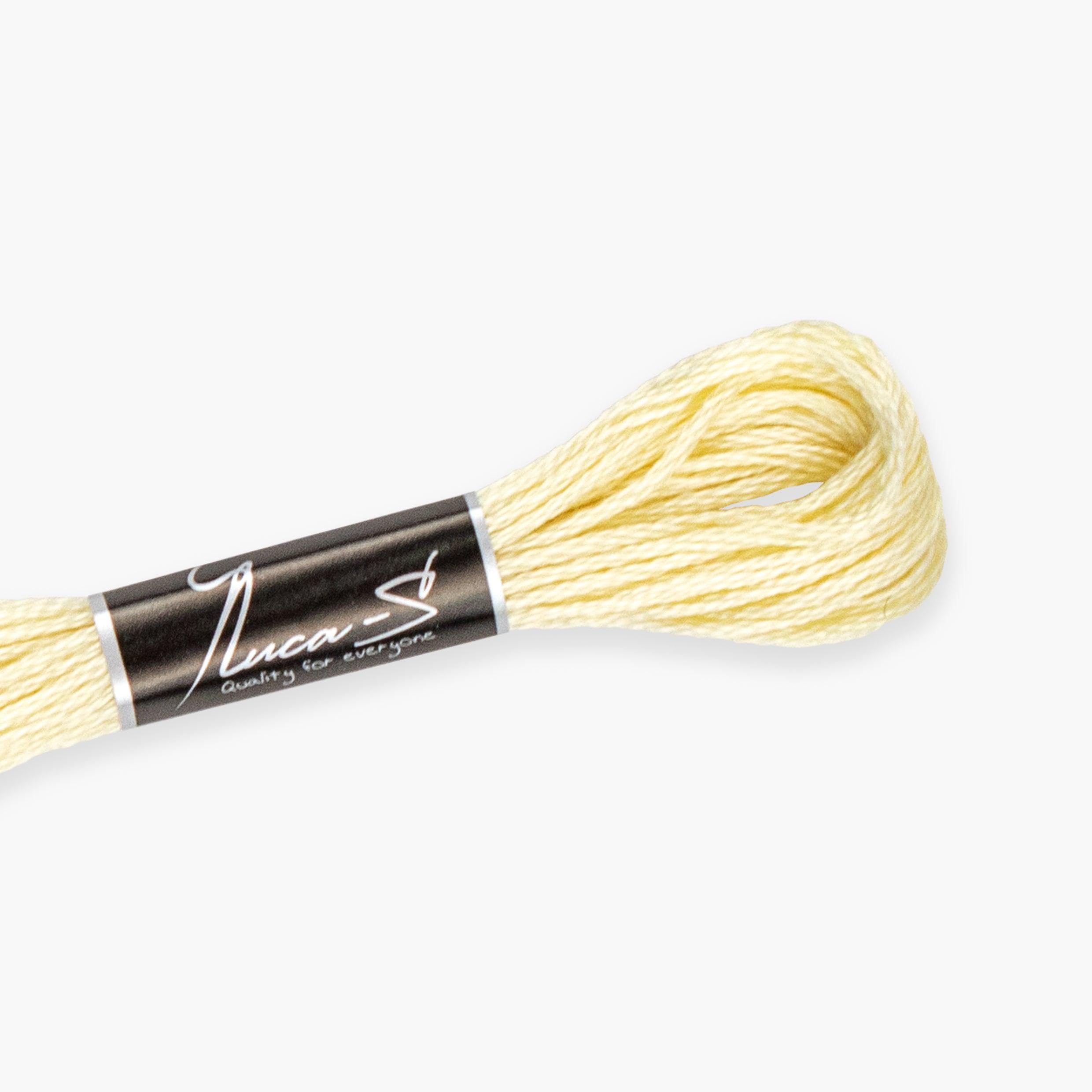 12 Pack of Premium Embroidery Thread Luca-S, 100% Giza Cotton, Oeko TEX Certified Stranded Cotton - 329 / DMC 746 / Anchor 386