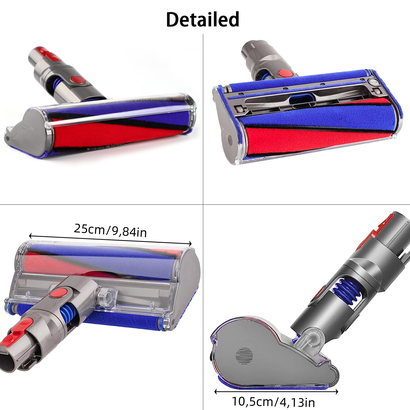 Yivy Dysza podłogowa z miękkim wałkiem do odkurzacza Dyson V8(SV10) V10(SV12) V11(SV14) V15, elektryczna szczotka do czyszczenia Soft Roller