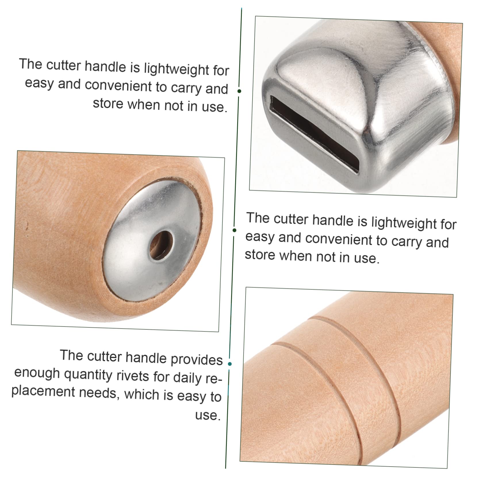 HANABASS 6 Juegos Mango de Repuesto para Cuchillo de Cocina de Madera de Mango Antideslizante Ergonómico para Control al Cortar Verduras para Restaurantes y Doméstico