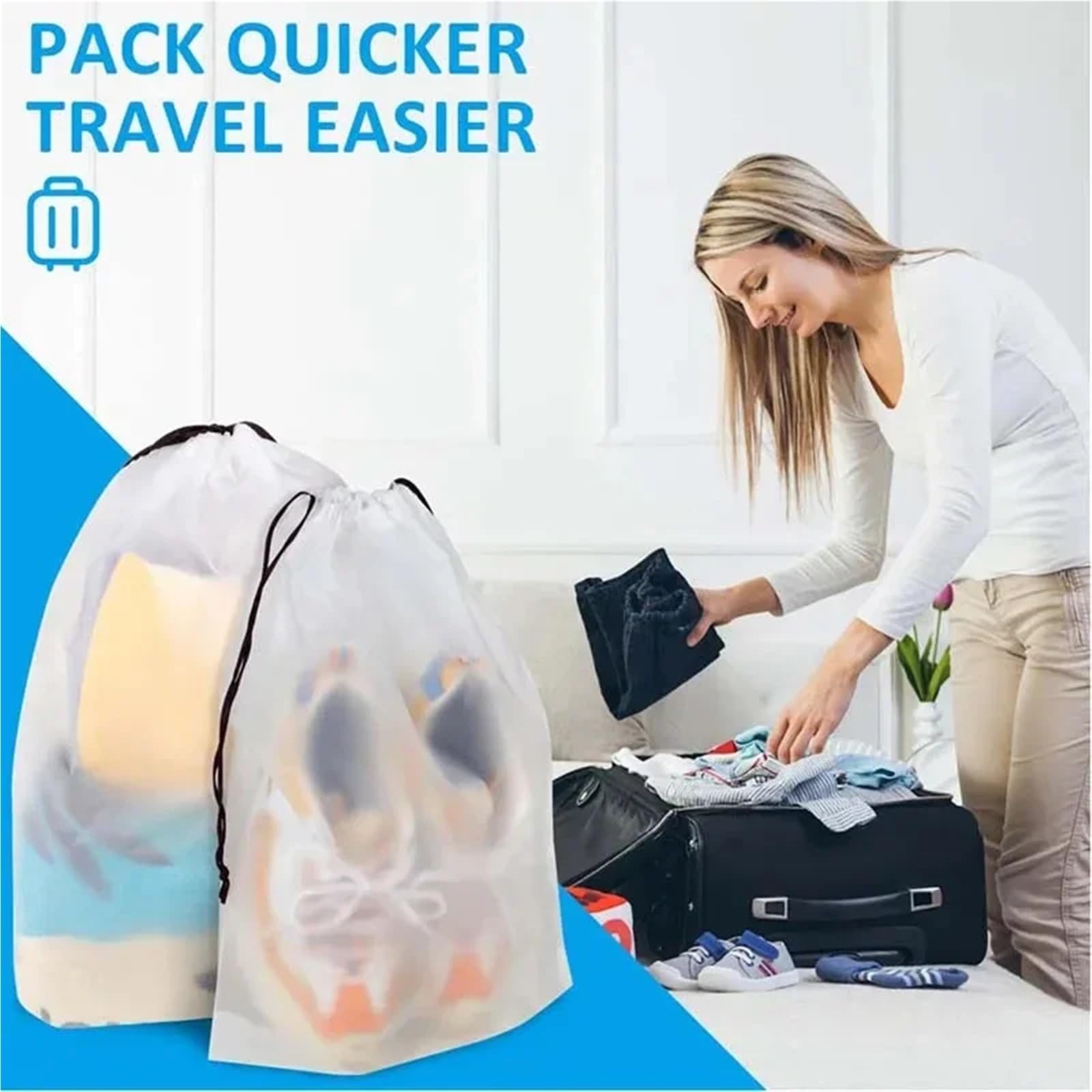 50PCS Tragbare Schuh Lagerung Tasche Geliefert for Kleinigkeiten Reise Make-Up wasserdichte Transparente Kunststoff Für Reisen
