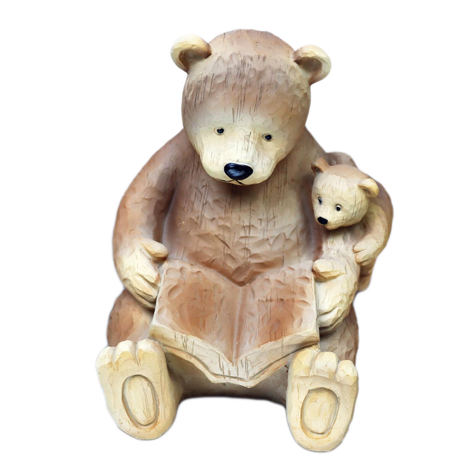 Darthome Brown Reading Bear Figurine 16Cm Resin Bruno And Beau Teddy Cub Animal Ornament Gift