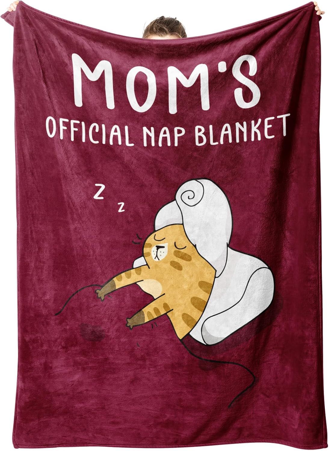 SteadStyle Valentines Mom Gifts from Daughter or Son, Mom Birthday Gifts Blanket, Mother Presents for Christmas, Mothers Day, Valentine's Day, Fluffy Blanket for Mommy, 60'' x 50'' (Burgundy)