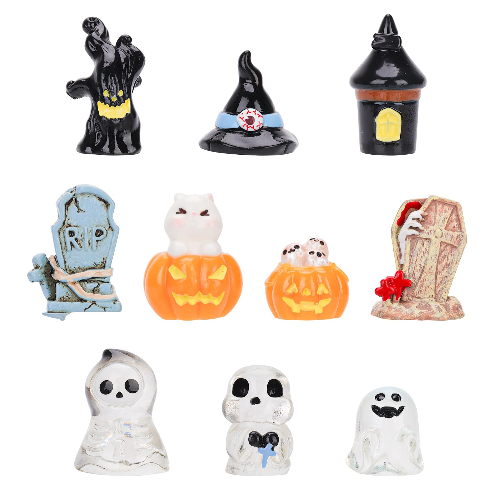Amazon.com: 30pcs Halloween Mini Resin Figurines, 10 Styles Small