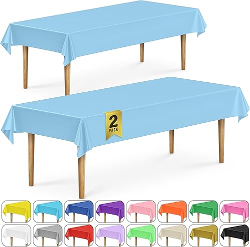 Miniatura 42 de DecorRack 2 manteles rectangulares de plástico sin BPA, 54 x 108 pulgadas, manteles rectangulares para mesa de comedor, fiestas, pícnic, campamento