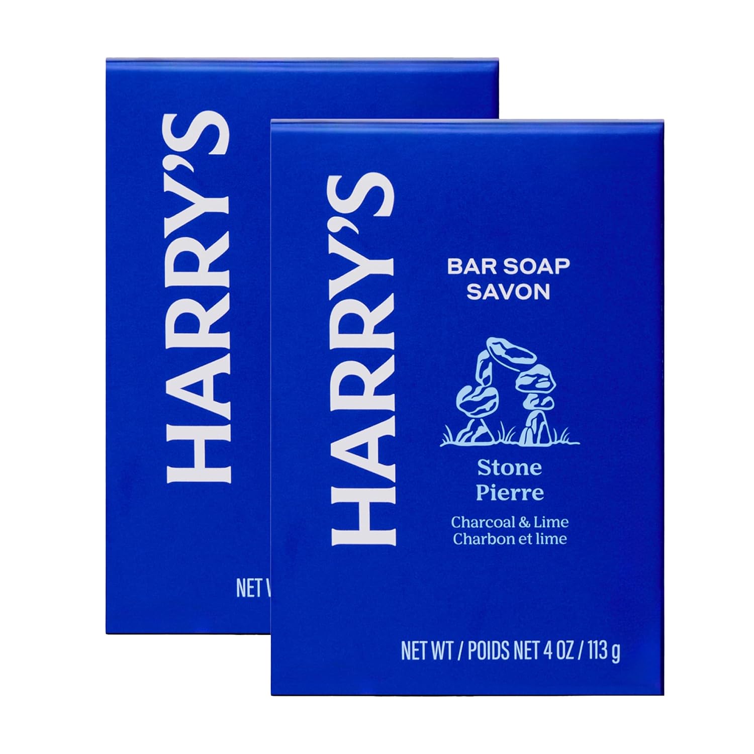 Harry's Stone Scent Men's Bar Soap, 4oz 2-Pack - Sulfate-Free, Rich Lather Body Soap for Deep Clean & Smooth Skin