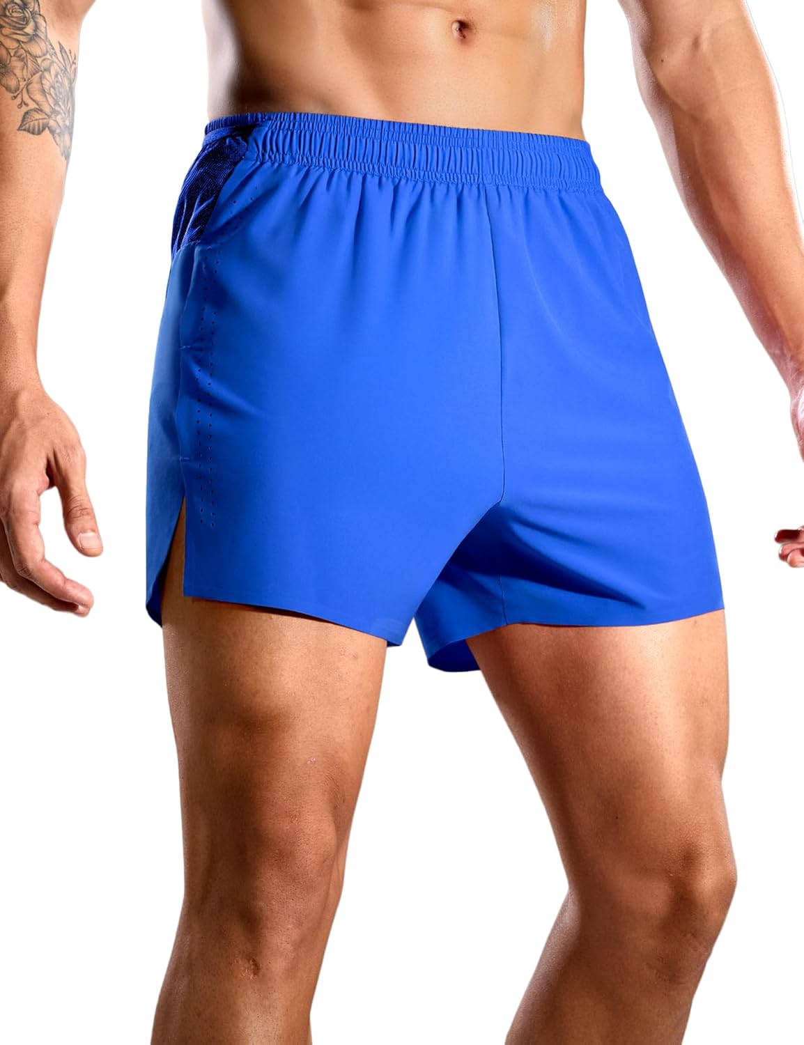 MIER Limitless - Men's 3.5'' Running Shorts, Quick Dry Brief-Lined Marathon Racing Shorts with Pockets, Packable