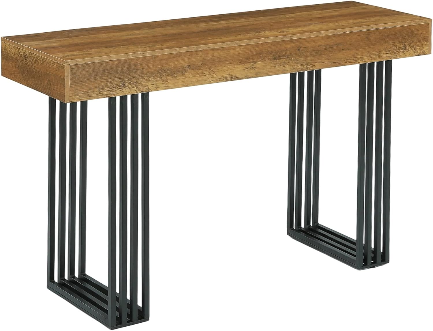 LITTLE TREE 63" Bar Table, Bar Height Table with 39.37" High Metal Frame, Industrial Counter Height Table for Coffee Shop, Bistro, Living Room (No Chair)