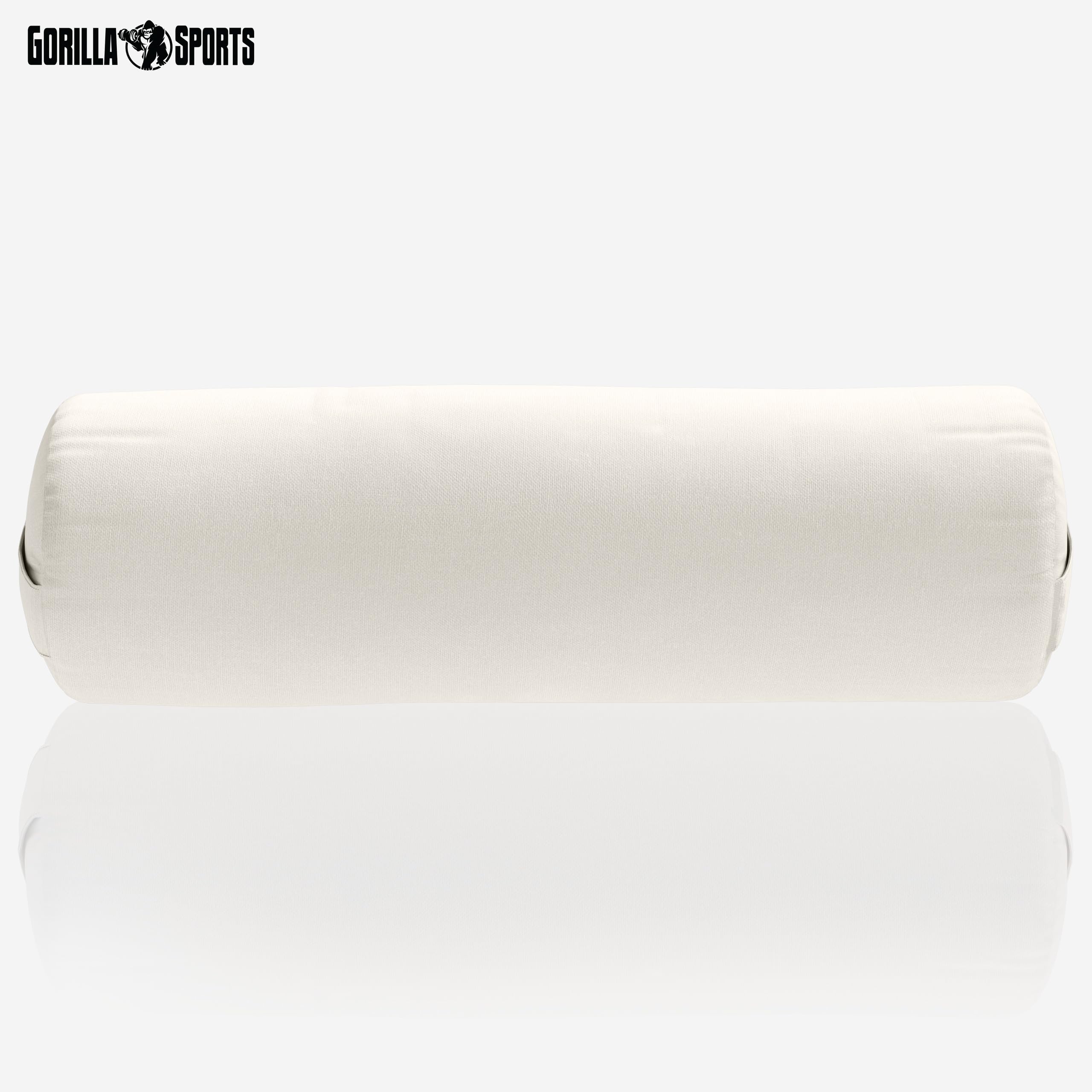 GORILLA SPORTS® Yoga Bolster - Ø20 cm, Waschbarer Bezug, aus 100% Baumwolle, mit Dinkelfüllung, Tragegriff, Farbawhl - Yogarolle, Yogakissen, Yogabolster, Pilates, für Restorative Yoga