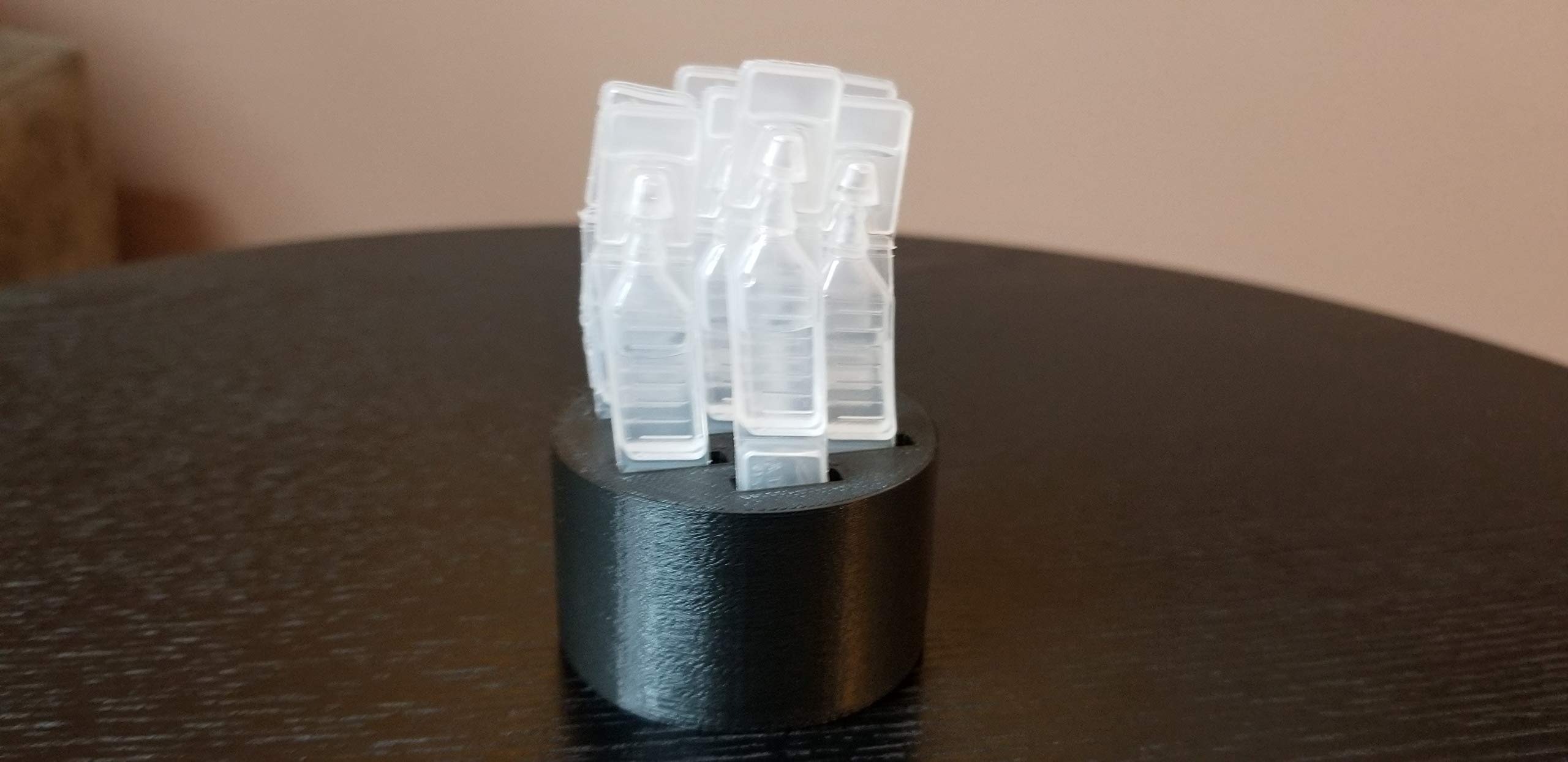 Round Eye Drop Vial Holder - Holds Seven (7) Vials - Perfect to Help Keep Track of Your Daily Usage, While Keeping Eye Drop vials Upright & conveniently Available - Made in USA - Znet3D (Black)