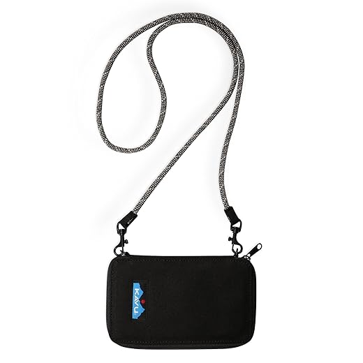 KAVU Go Time Bi-Fold Crossbody Wallet with Rope Strap - Black