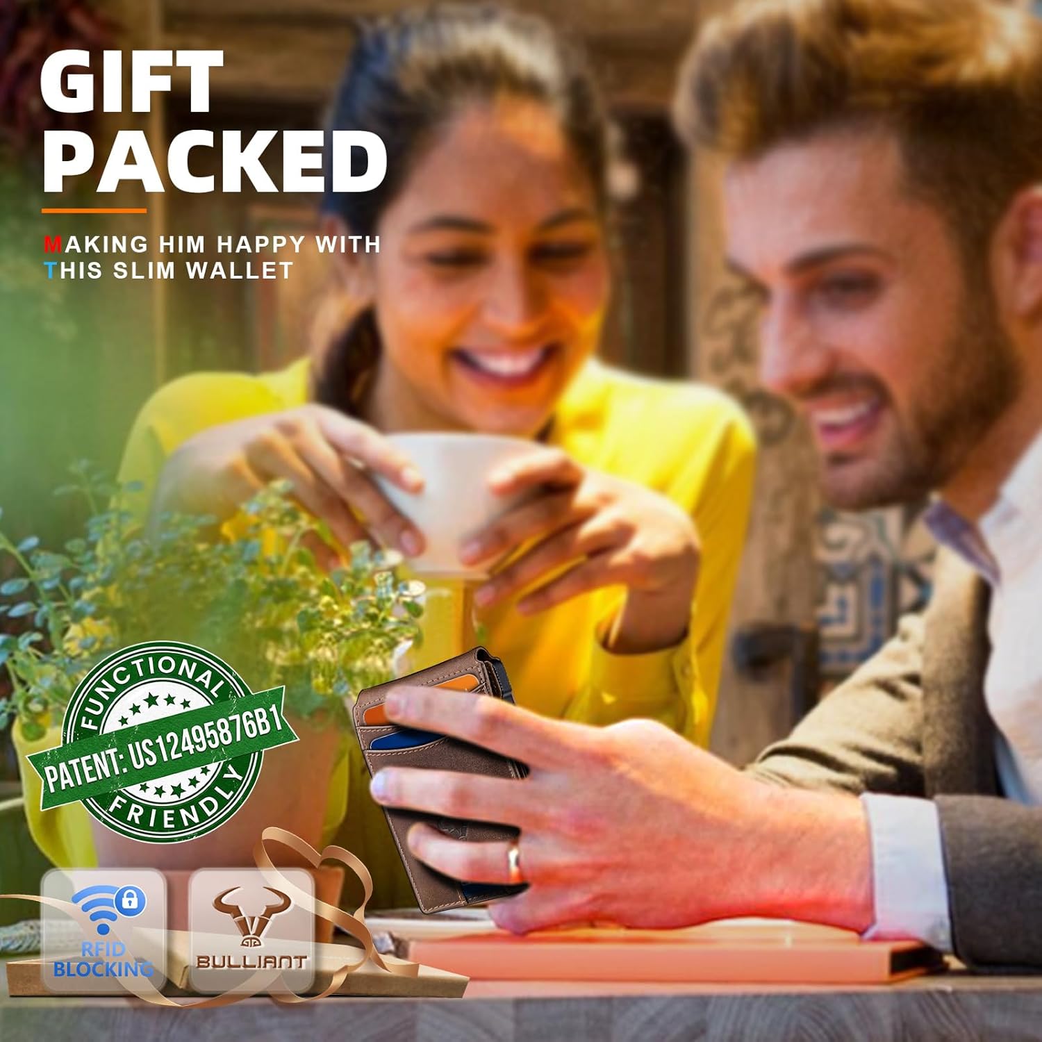 BULLIANT Men Wallet, Metal Wallet Money Clip Magnetic Flip Top Grain Leather 13 Cards Pop-up Access Simplifed Bill Folder - Image 7