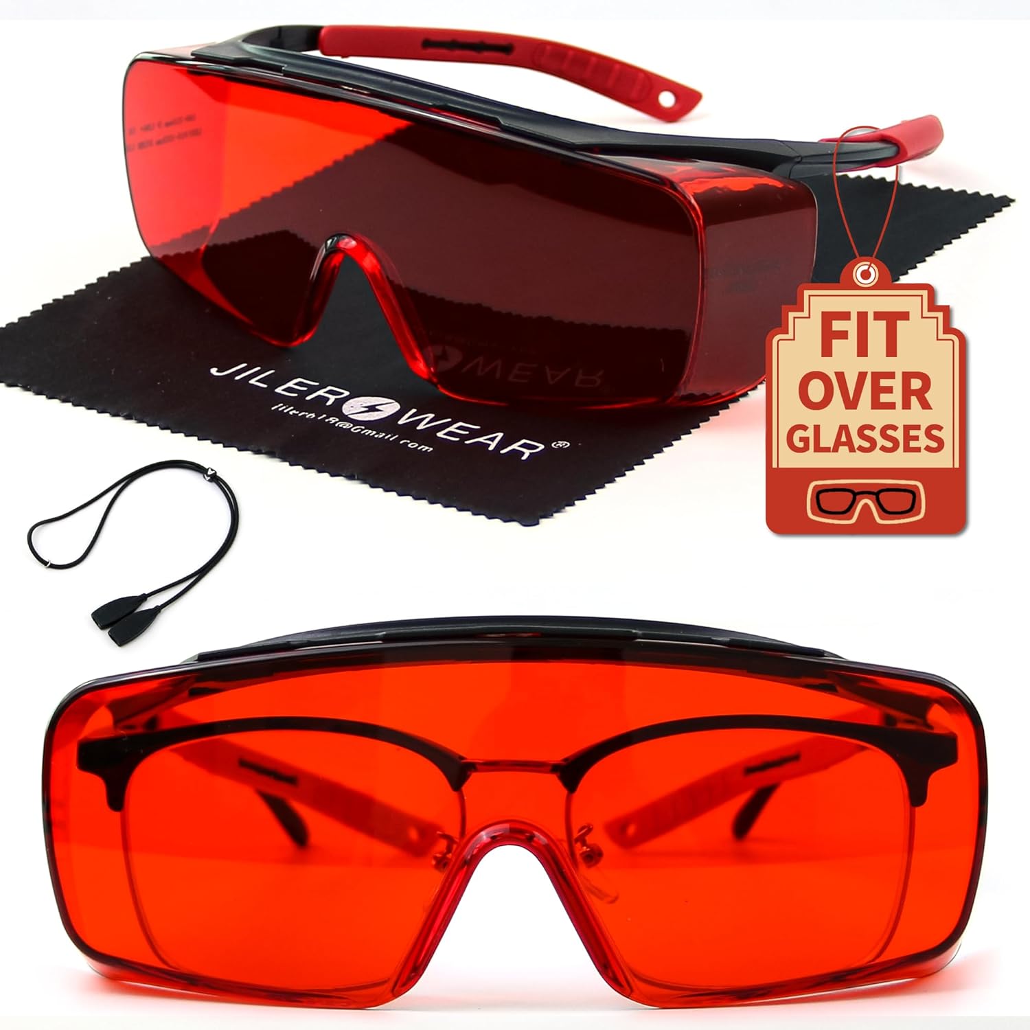 Professional Laser Goggles-Dual Wave 532+1064nm Laser Safety glasses,Resistant to Laser180-540&750-1100nm for 445nm,532nm,1064nm Infrared Laser,Blue,Green,UV Laser Goggles (Cover prescription glasses)