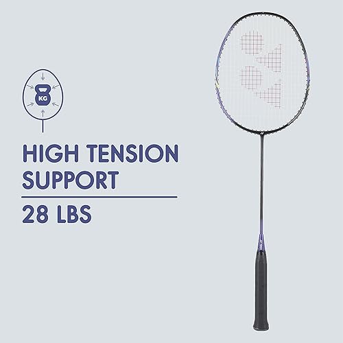 Miniatura 2 de YONEX Raqueta de bádminton de grafito Astrox Lite Series (G4, 2.72 oz, 30 libras de tensión) (Astrox 01 Negro Púrpura)