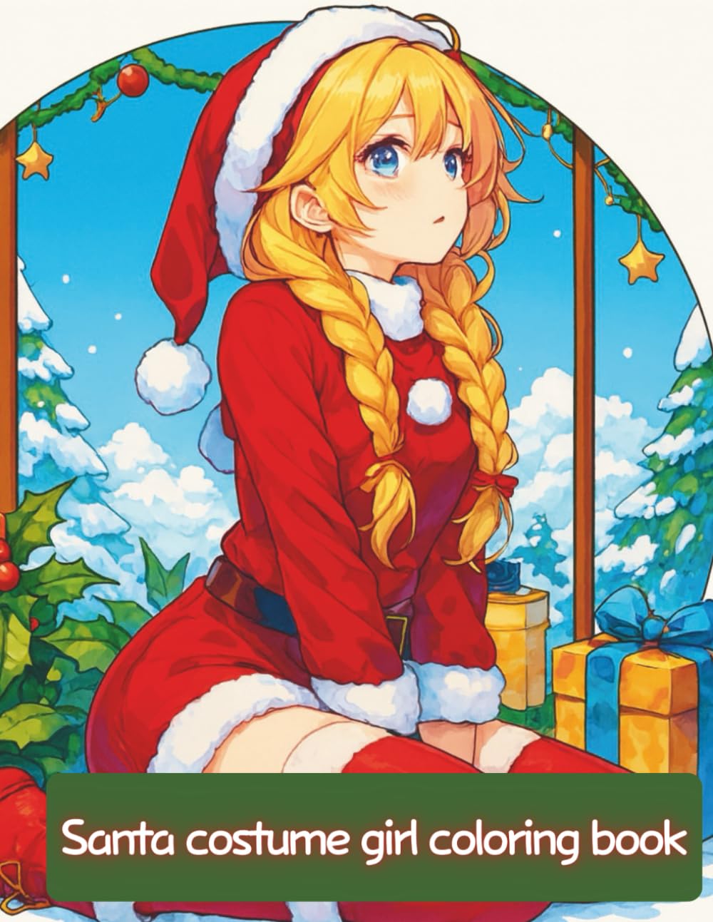 Santa costume girl coloring book