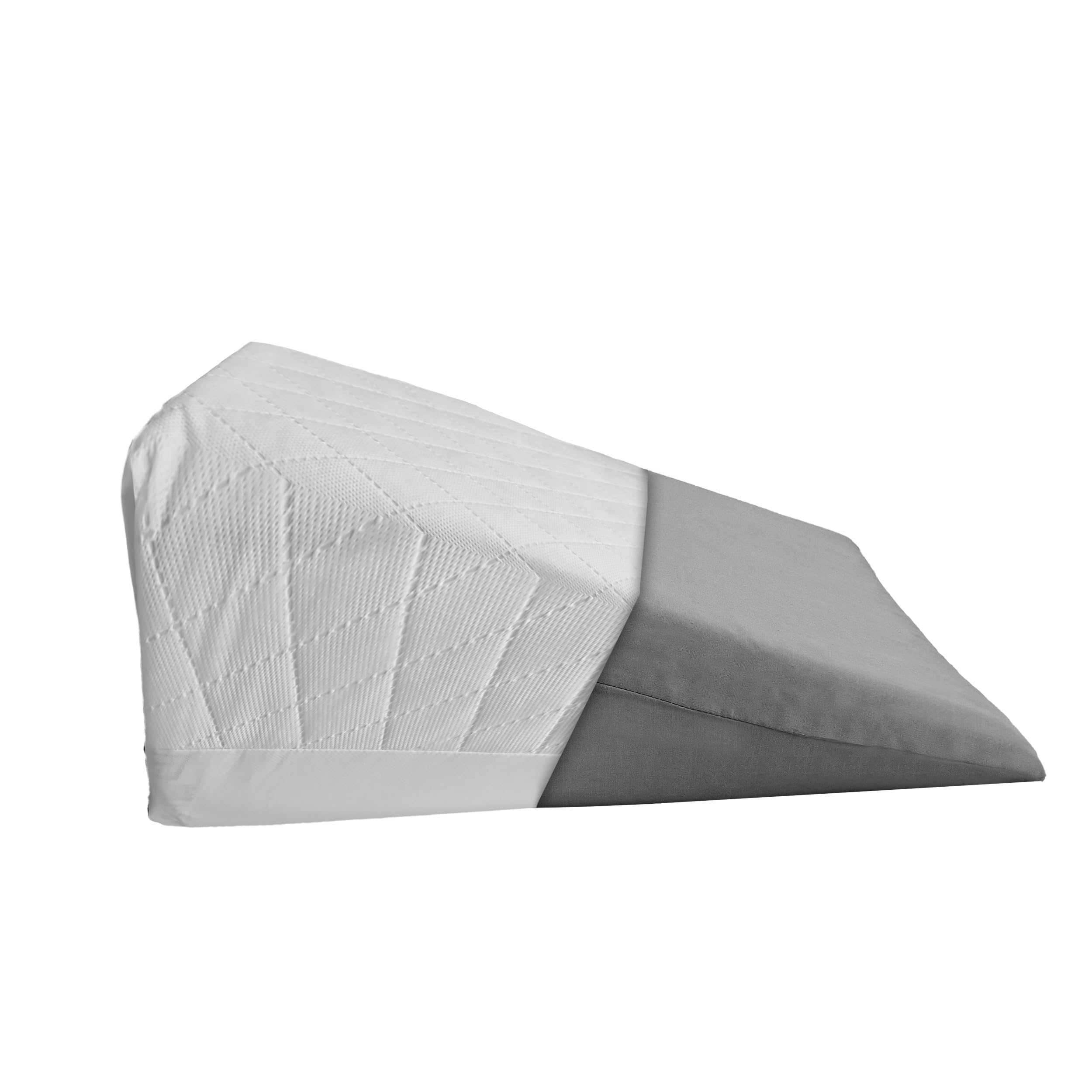 Sleep&SnuggleOrthopedic Bed Wedge Pillow Memory Foam Multi-Purpose Reduce Back Pain, Acid Reflux, Snoring & Breathing Problems Made in UK Hypoallergenic (Pillow with extra Grey Cover)