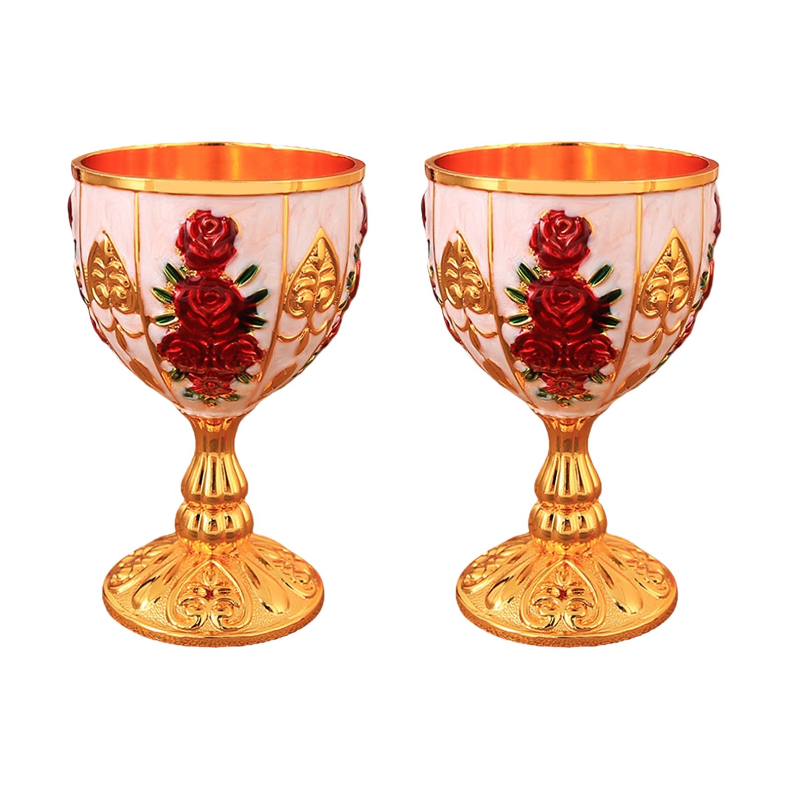 LUCKGONI Elegant European Styles Kirsite Relief Wine Glass For Cocktails Whiskeys And Liquor Perfect For Home Pubs Dining