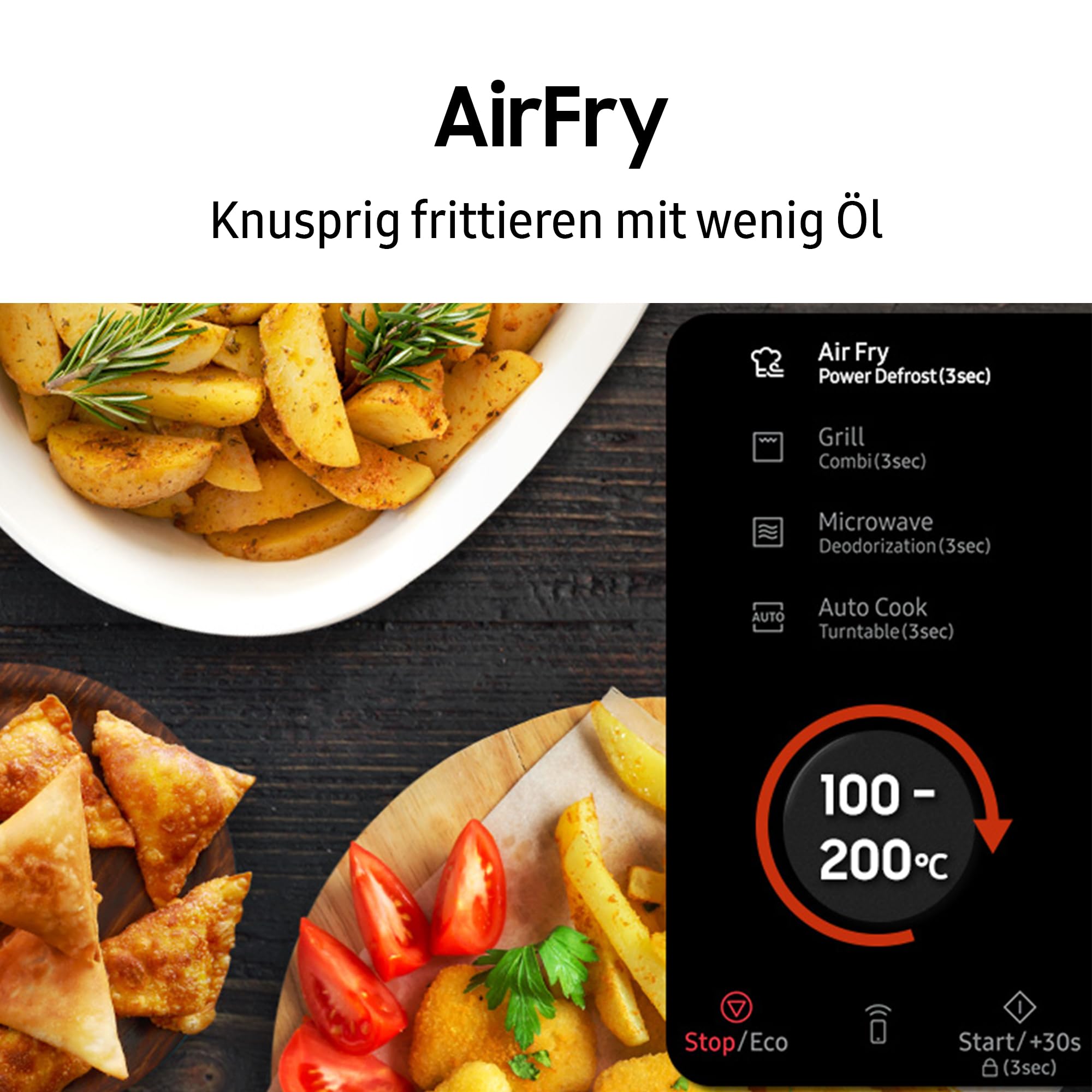 Samsung MC28A5137KK/E1 Kombi-Mikrowelle 900 W 28 l AirFry Power Defrost Keramik-Emaille Schwarz