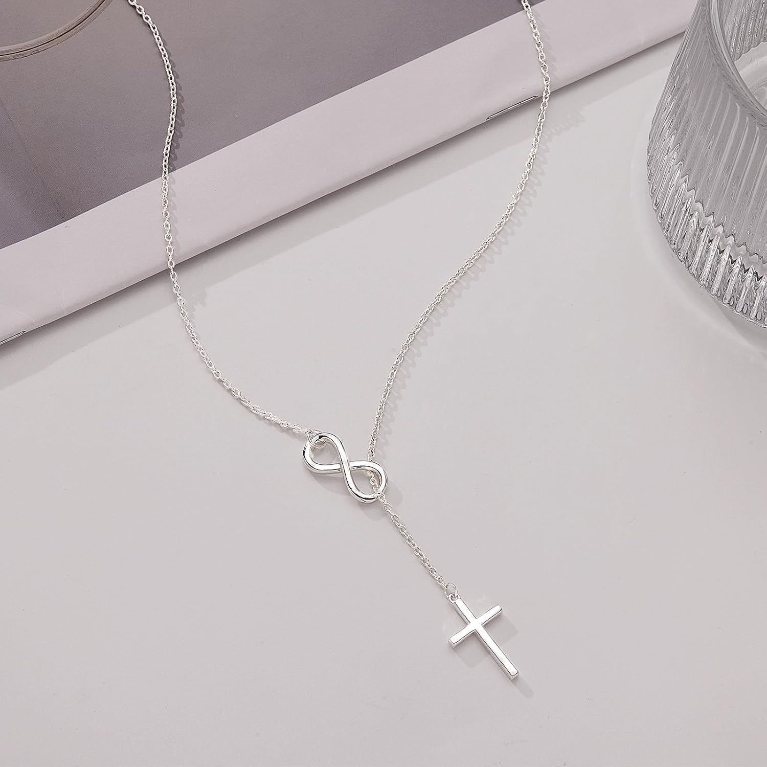 Easter Basket Stuffer Infinity Cross Necklace for Women, 14K Gold Plated Necklace Pendant Unique Trendy Cross Jewelry, Non Tarnish & Waterproof Christian Jewelry - First Communion Confirmation Easter Gifts - Image 7