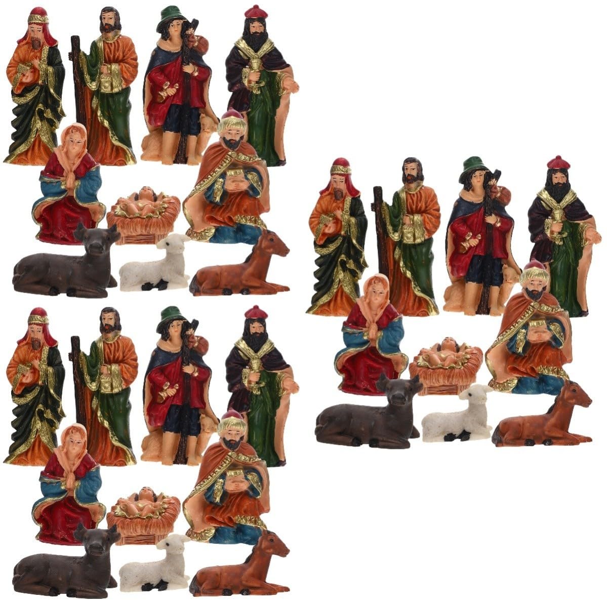 Toyvian 3 Juegos Belén Navideño de Resina, Figuras de Natividad